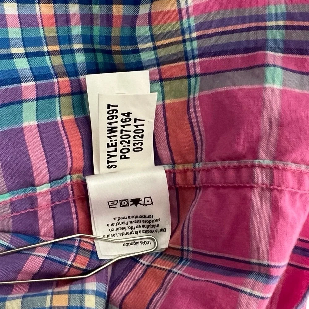 Vineyard Vines Mens XXL Slim Fit Murray Shirt Pink Blue Plaid Cotton 1W1997